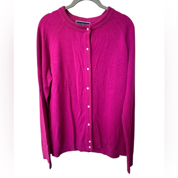 Karen Scott Fuchsia Knit Cardigan size Large - Picture 7 of 7